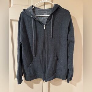 Fruit of the Loom Men's Dark Gray Zip-Up Sweater